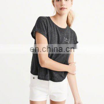 Basic Wear Women Clothing Print Logo Short Sleeve t Shirt Comfortable 100%cotton t Shirt for Girls photo-2