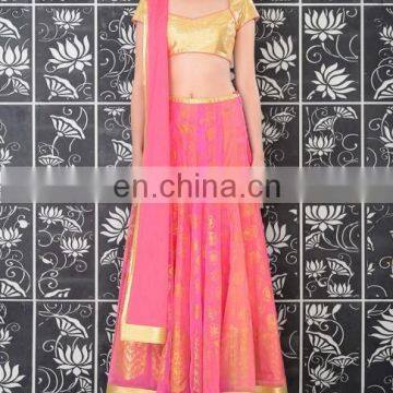 Beautiful Lengha Set With Golden Prints Lengha Set With Golden Prints