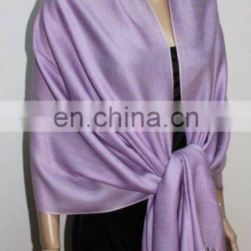 solid pashmina scarf with silk and wool (JDS-043_26#)