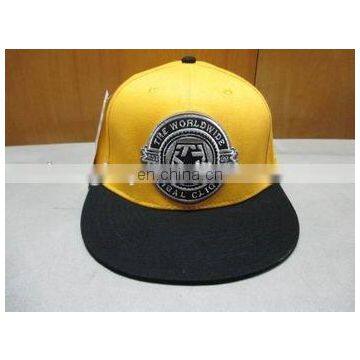 yellow color embroidery and printing snapback hat baseball hat and cap