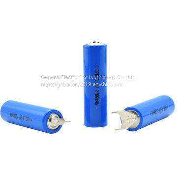 Deep cycle ER14505 3.6V 2700mAh lithium sulfur battery for gas gauges