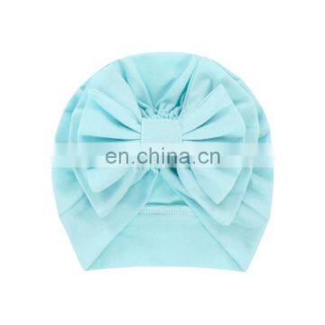 Messy Bow Hat Designer Hat Newborn Baby Girls Hat photo-3