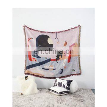 RAWHOUSE Cotton Rug Tassel Blanket With Fringe Woven Tapestry Throw photo-7