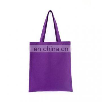 Reliable Low Moq Eco-friendly Cheap Different Color Purple Printing Logo Custom Canvas Tote Bag Supplier