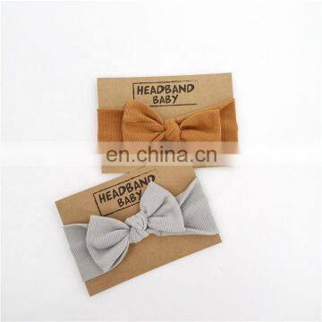 Organic Cotton Knitted Rib Knotted Baby Headband Knot photo-5