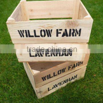 Custom Logo and Stain Color Stackable Wooden Apple Crate,Fruit Crates                        
                                                Quality Choice