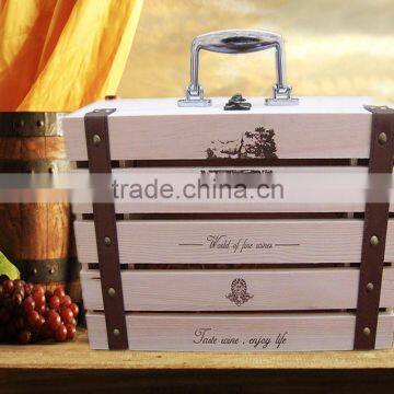 Custom classical designs 2 bottles wooden wine box wholesale price