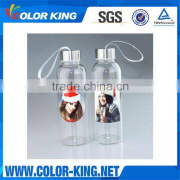 Funny DIY 420ml Glass Bottle with White Patch