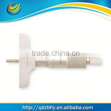 Mitutoyo 128-101 Vernier Depth Gauge, Micrometer Type, 0-25mm Range, 0.01mm