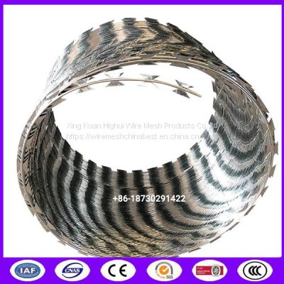 Serpentine Fence Cross Flat Blade Concertina Razor Wire BTO-22