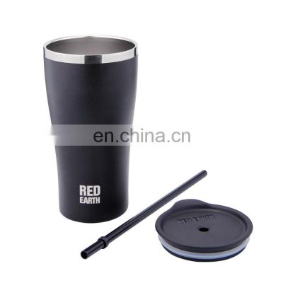 530ml Vacuum insulated water mug with Straw cup Double wall Stainless steel customized logo insulated coffee cup w/lid