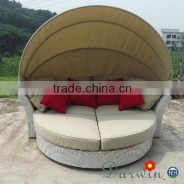 Hot selling Design Rattan Pool Waterproof Canopy Sunbed Lover Daybed