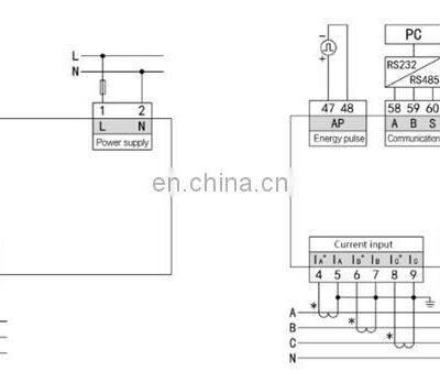 LCD Display 96*96 Panel RS485 Communication 3 Phase Multifunctional Power Meter photo-4