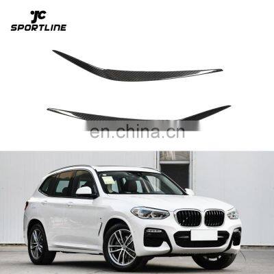 Carbon Fiber X3 G01 Headlight Eyelids for BMW xDrive20i xDrive30i M40i Sport Utility 4-Door 2018 2019