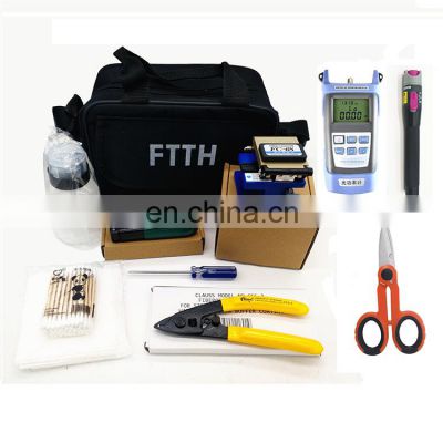 10 in 1 FTTH Assembly herramientas ftth Optical Fiber Tool Kits FC-6S Cable Stripper Optical Power Meter VFL kit tools fiber