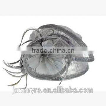 2015 Fashion Wedding Party Sinamay Hat With Feather Church Sinamay Hat photo-4