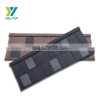 Decorative shingle Al-zinc material for villa stone coated matel roofing tile