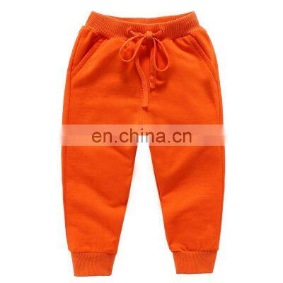 Wholesale customized 100% cotton high quality children's sports elastic waist casual pants loose kids guard pants jogger