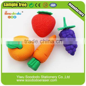 3D Vegetable Rubber PVC bag eraser