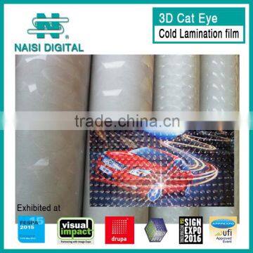 3D cat eyes roll laminating pvc film A4