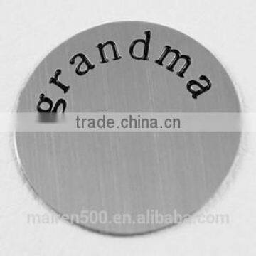 B16 Good quality 2015 Love Memory accessories initial disc floating locket plates