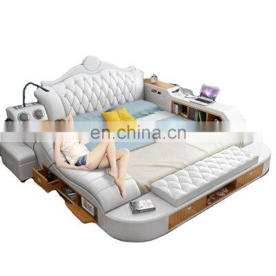 Modern electric beds with massage function speaker USB smart king size bed frame camas