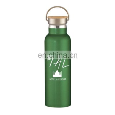 Made In China Double Wall Insulated Sports Water Bottle Stainless Steel With Bamboo Lid