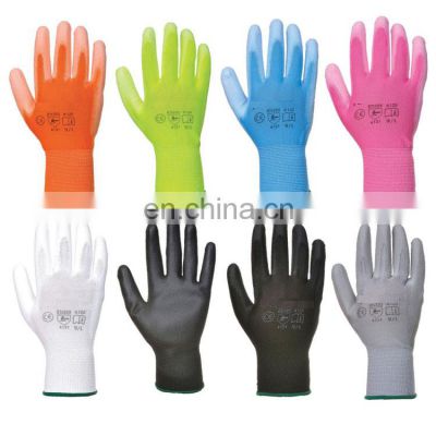 Excellent Quality Breathable White PU Palm Coating Gloves