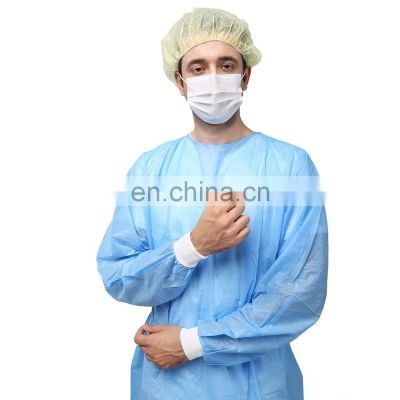 Isolation Non Woven Disposable Waterproof Gown with Long Sleeve