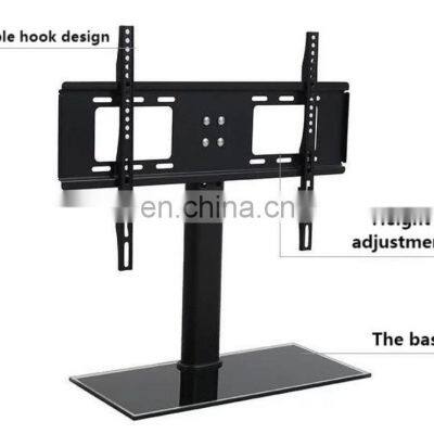 Modern Latest Design Universal Table Top TV Stand with Height Adjustable Glass TV Mount for 32-55\