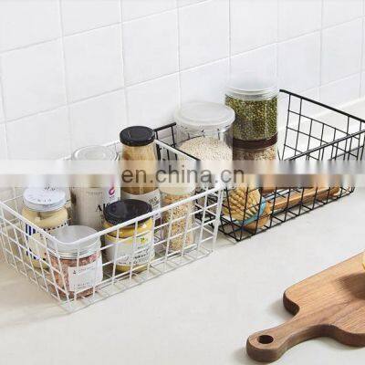 Japanese Iron Tabletop Storage Basket Square Iron Art Storage Basket Tabletop Sundries Book Storage Basket Rack photo-4