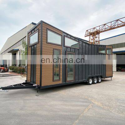 Hot sale beautiful prefab container house on wheels trailer house mobile type