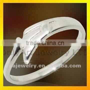 hot sell fine jewelry high quality elegant lady simple plain silver ring