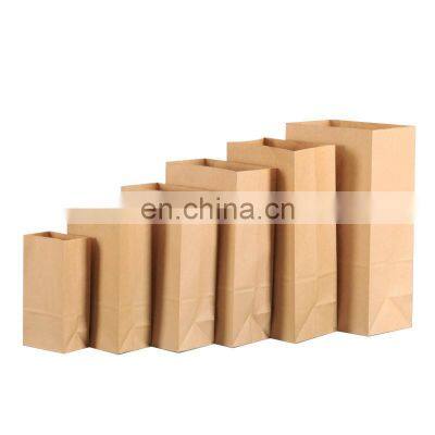 Custom Fast Food Restaurant Sandwich Food Takeaway Paper Carry Bag Brown Kraft Paper Bag Without Handle