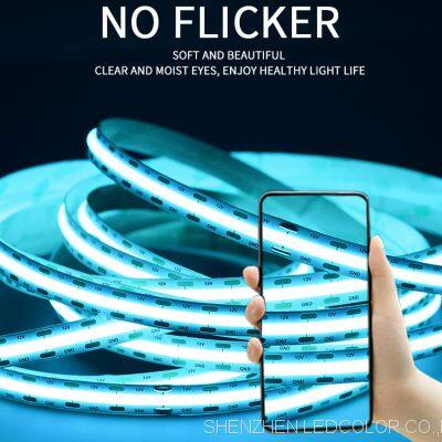 Led Strip Light DC12V 24V Tape Light Set Flexible Tiffany Blue Fob Cob Led Strip Tiffany Blue COB photo-3