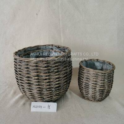 Grey Colour Garden Basket Custom Made Wicker Baskets Factory price