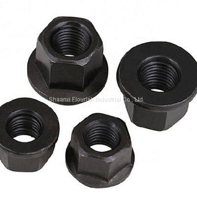 Grade 8 Black Plating M6 - M48 Hex Flange Nuts , Hex Collar Nut DIN 6331 Standard photo-3