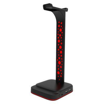 RGB LED Over Ear Gaming Headset Holder Stand With Keyboard and Mouse Connect USB HUB for Gamers Mounts Stands Product Category