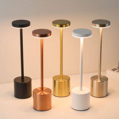 Cordless Table Lamp,3 Colors Stepless Dimming Up,Battery Operated,Portable LED Desk Lamp for Bedroom/Restaurant/Bars