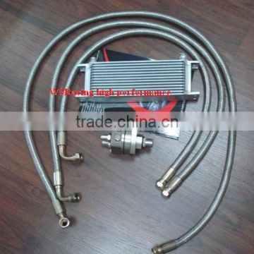 13 rows oil cooler kits with aluminum oil cooler and oil line