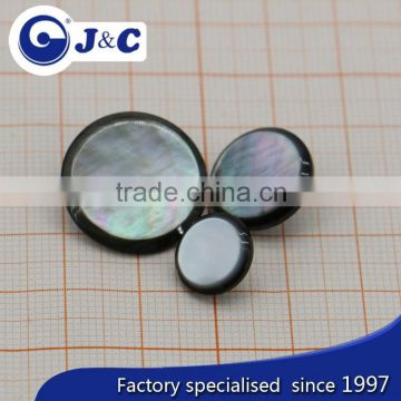 2015 cheap Dying, spraying, electroplate, laser logo ,printing,Resin doming black mother of pearl shell button