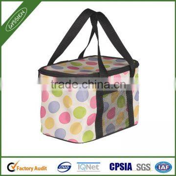 Alibaba China insulating cute dotted insulated folding cooler bag,folding cooler bag