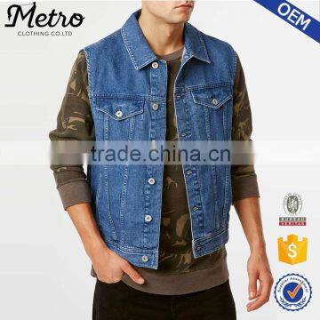 Best Price Stylish Custom Biker Blue Denim Vest