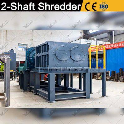 High Output Carton Wood Plastic Lump Box Barrel Drum PE Film PP Woven Bags PVC ABS Pipe Medical Waste Heavy Duty Single Double Shaft Shredder