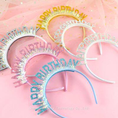 Adult Silver Birthday Tiaras - Glitter Headbands for Women's Party Decor Supplies