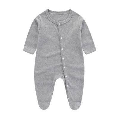 Newborn Baby Romper Onesie Jumpsuit Feet Wrap Long Sleeves Baby Climb Clothes Children's Pajama Cotton photo-5