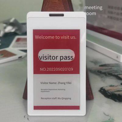guohua 3.7-inch digital electronic visitor badge with e-ink screen, three-color, nfc, refreshing and reusable