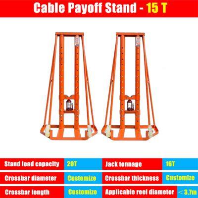 Heavy‑Duty Triangular Cable Pay‑Off Stand – Hydraulic Lift, 15T for Power & Construction
