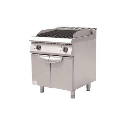 Коммерческий газовый гриль-кабинет с лавовыми камнями размером 700x700 мм для приготовления пищи на открытом воздухе