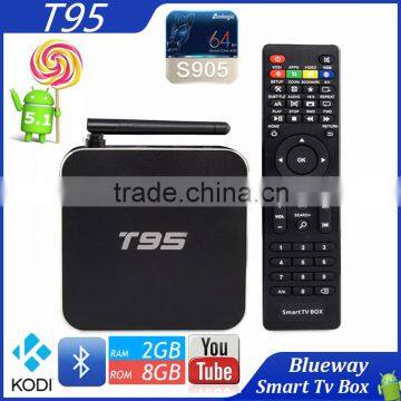 Original Amlogic S905 Quad Core T95 Android TV Box 2GB Ram Full HD 4K Bluetooth 4.0 WiFi Dual WIFI Smart TV Android Box                        
                                                Quality Choice
                                                